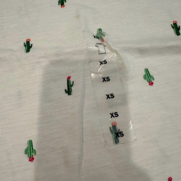 Woman’s White Cactus Print T-Shirt - Picture 3 of 5